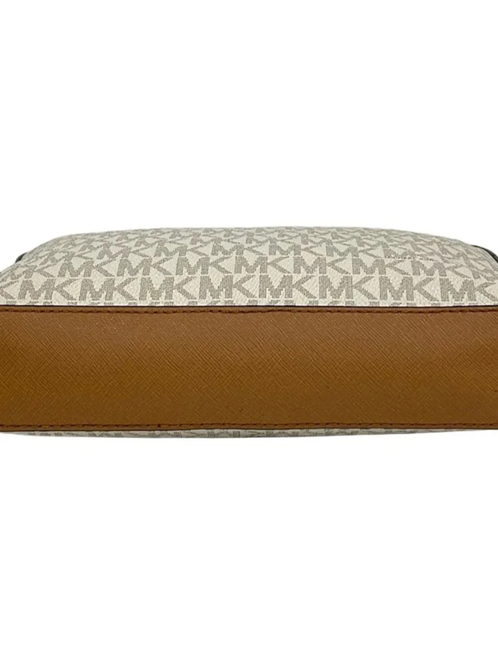 MICHAEL KORS White Light Brown PVC Shoulder Bag
